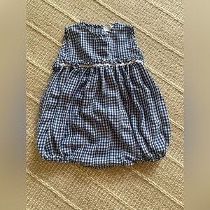 Like New Il Porticciolo Blue and White Gingham Baby Romper Sz 3M